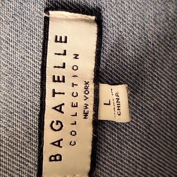 Bagatelle Denim Blue Button-Up Top Size L - Picture 3 of 12